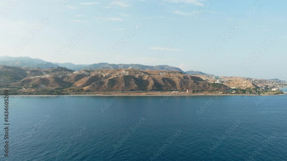 Southern Calabria Beach In Autumn Aerial View Southern Calabria Beach In Autumn Aerial View
