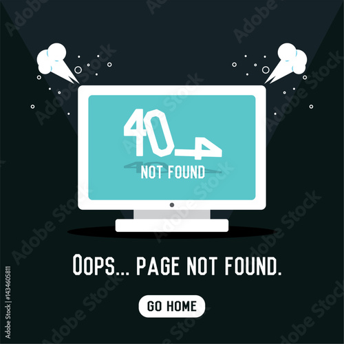 Screen shows 404 failure. Vector
