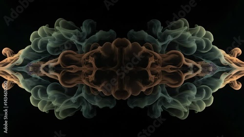 Abstract ink smoke pattern in dark background  