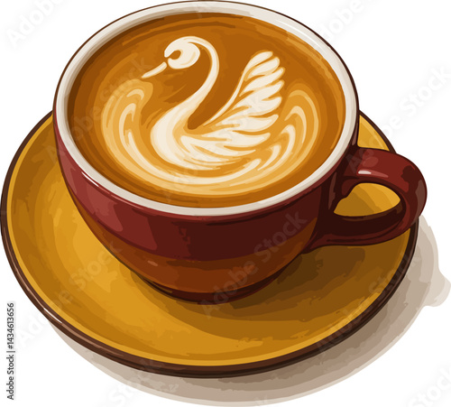 swan latte art