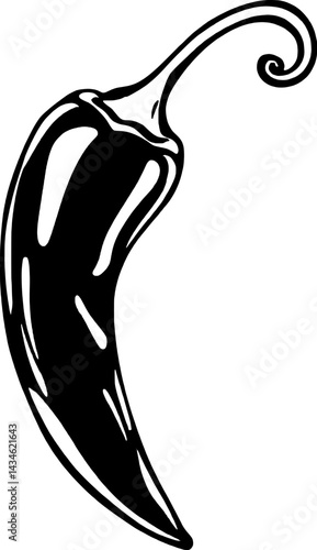 Illustration Of A Single Green Pea Pod Filled With Peas