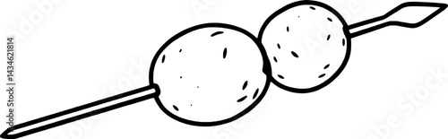 A Hand-Drawn Illustration Of A Chocolate Bar And A Single Piece