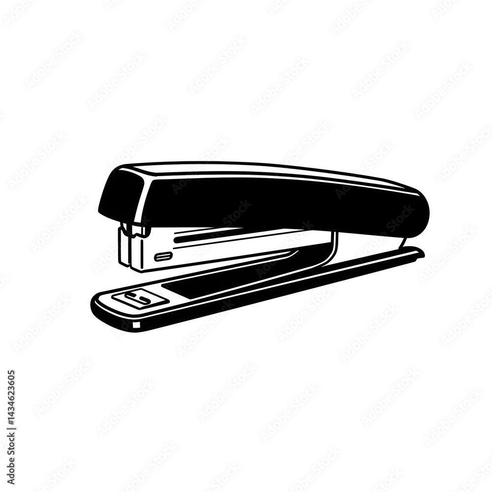 Classic Black Stapler Illustration Office Supply Icon Classic Black Stapler Illustration Office Supply Icon
