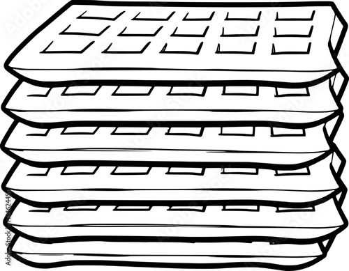 Hand-Drawn Sketch Of A Single Slice Of Bread
