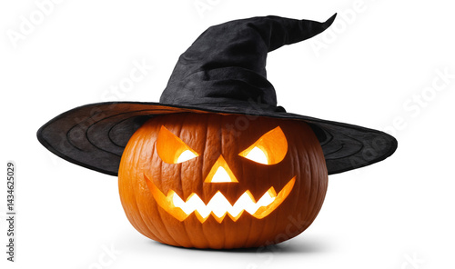jack-o-lantern with witch h...