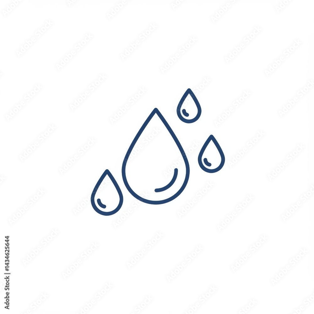 Blue Water Drops Icon Minimalist Design Blue Water Drops Icon Minimalist Design