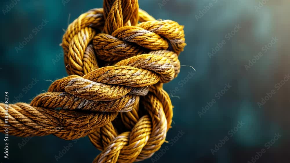 Different ropes intricately woven into a knot, a visual metaphor for teamwork and collaboration. Ai Generated. Different ropes intricately woven into a knot, a visual metaphor for teamwork and collaboration. Ai Generated.