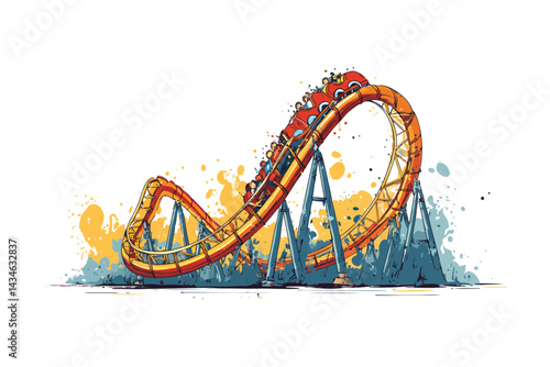 roller coaster railway joy isolated