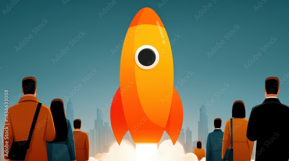 Explore dynamic rocket launch imagery symbolizing investment growth, business planning, and corporate leadership success.