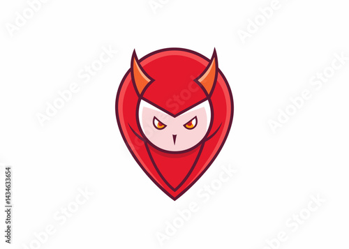 Evil Owl Location Marker: A cunning emblem combines the wisdom of an owl with a mischievous twist, embodied in a location marker icon.