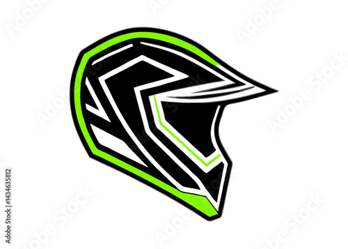 Green and Black Motorcycle Helmet: A sleek and modern motorcycle helmet, designed with black and neon green accents, promises a sporty and stylish look, emphasizing safety and design.
