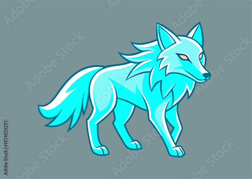 Mystical Arctic Fox: A striking illustration of an arctic fox, radiating an ethereal glow, set against a cool background, invoking a sense of serenity and wonder.