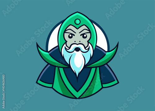 Wizard Icon: A striking illustration showcases a wise wizard with a flowing white beard, and wearing iconic attire against a serene backdrop, embodies the essence of magic and arcane knowledge.