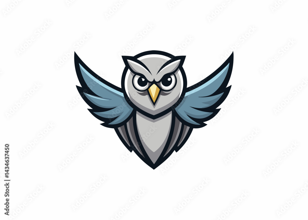 Obraz premium Wise Owl Emblem: A stylized owl, with wings outstretched, embodies wisdom and knowledge, perfect for representing a brand dedicated to learning and enlightenment. 