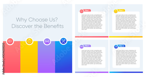 Why Choose Us Infographic Template with 4 Steps - Business Benefits Concept