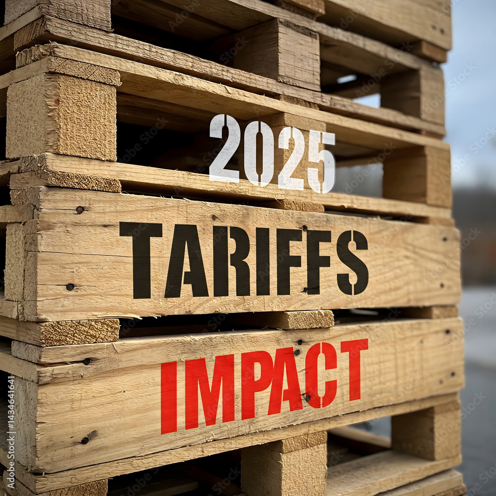 Obraz premium Close-up of stacked wooden pallets with