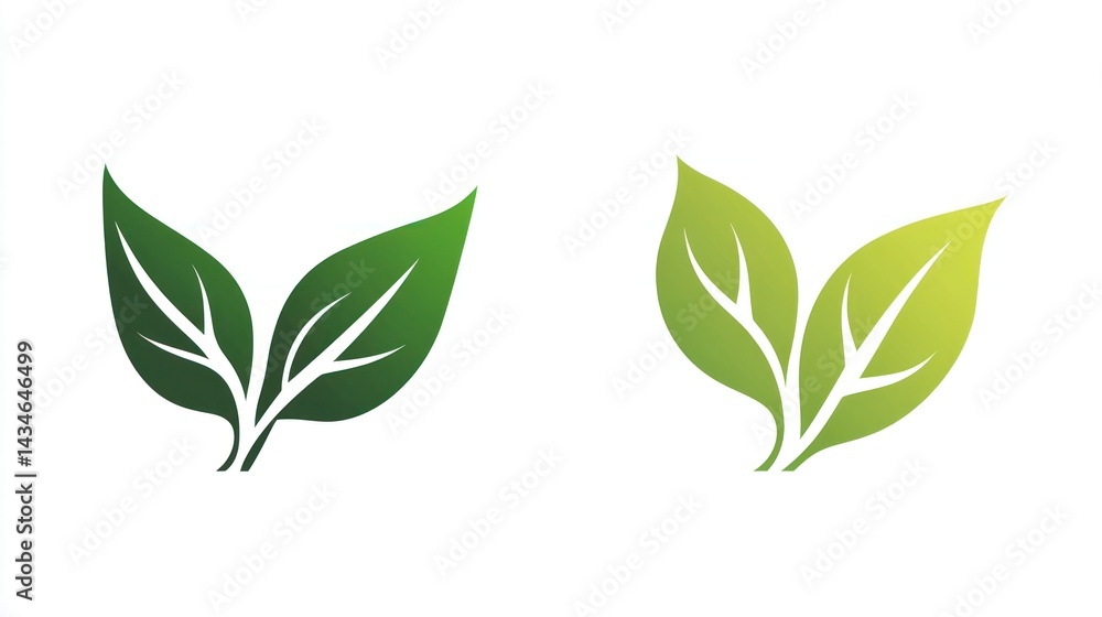 Two Green Leaves Graphic Design Two Green Leaves Graphic Design