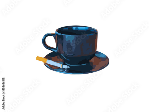vector cup of coffee and cigarette
