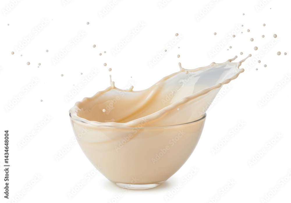 Creamy liquid splash in glass bowl beverage dessert food photography Creamy liquid splash in glass bowl beverage dessert food photography