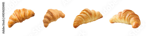 Obraz na płótnie Buttery Croissant on White or Transparent Background w salonie