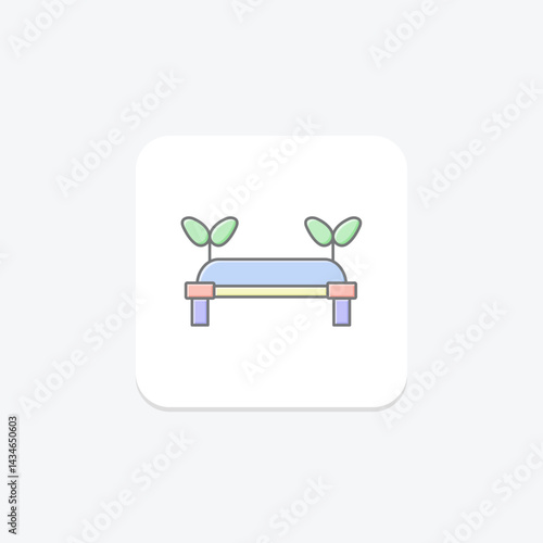 Garden Bench, vector, pixel perfect, illustrator file