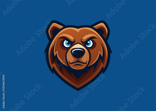 Intense Grizzly Bear: A fierce and captivating illustration of a grizzly bear, showcasing its determined gaze and commanding presence, evoking a sense of strength and wild determination.