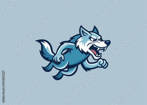 Wild Wolf: A powerful wild wolf with piercing eyes and a focused gaze, in the heat of the chase. This dynamic illustration encapsulates the primal energy and untamed beauty of the wild.