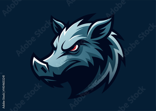 Wild Boar Head: A close-up image of a formidable wild boar head, illustrated with sharp lines and vibrant colors, its piercing gaze exuding an aura of power and ferocity.