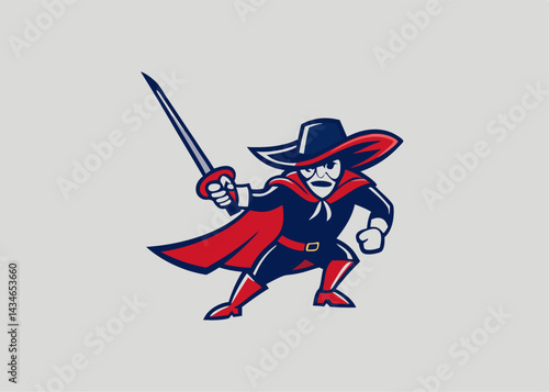 A Heroic Vanguard: A striking, illustrative representation of a masked figure, embodying courage and daring, stands poised with a gleaming blade, evoking a sense of valor.