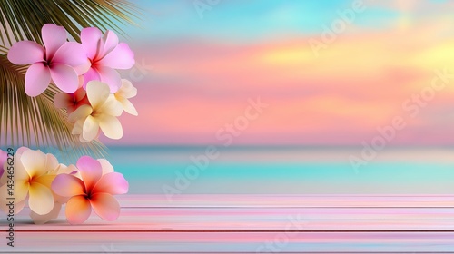 Tropical beach, beautiful background with copy space