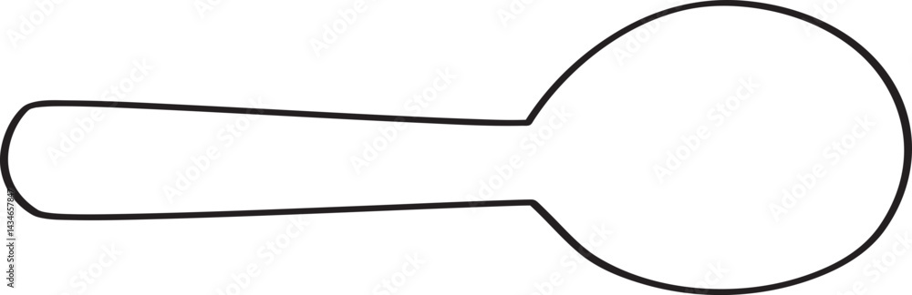 Lined Spoon Hand Drawn Illustration Lined Spoon Hand Drawn Illustration