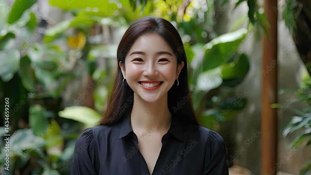 Smiling young woman portrait in a natural setting Smiling young woman portrait in a natural setting