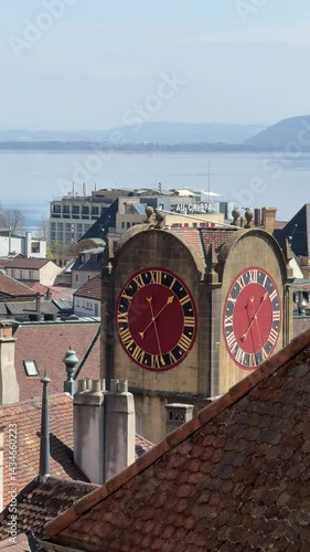 Wallpaper Mural Neuchâtel, Switzerland - French speaking park of Suisse, Swiss town is also known as Neuenburg, Neuchatel view of Lake Geneva Torontodigital.ca