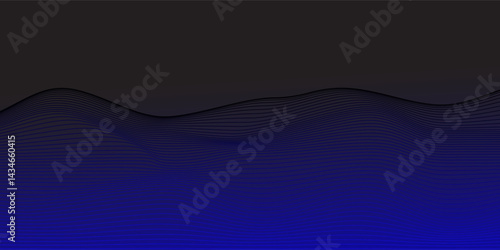 Abstract glowing wave lines on dark blue background. Dynamic wave pattern. Modern flowing wavy lines. Futuristic technology concept. Suit for banner, poster, cover, brochure, flyer, website eps 10