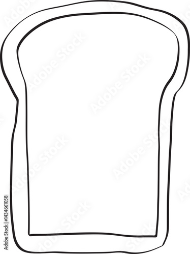 Lined Toast Bread Bakery element Hand Drawn