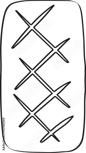 Lined Bread Bakery element Hand Drawn