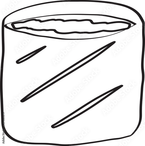 Lined Bread Bakery element Hand Drawn