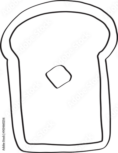 Lined Toast with Butter Bread Bakery element Hand Drawn
