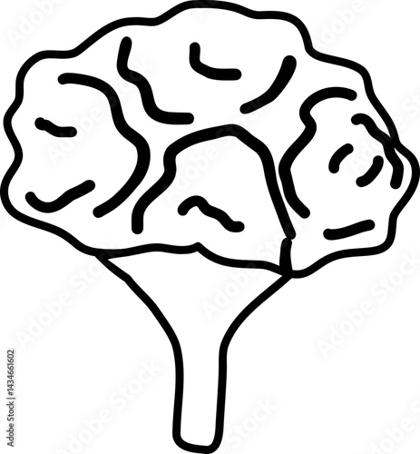 Lined Broccoli Vegetarian Harvest Hand Drawn