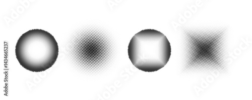 black white circular halftone dot pattern. vector eps