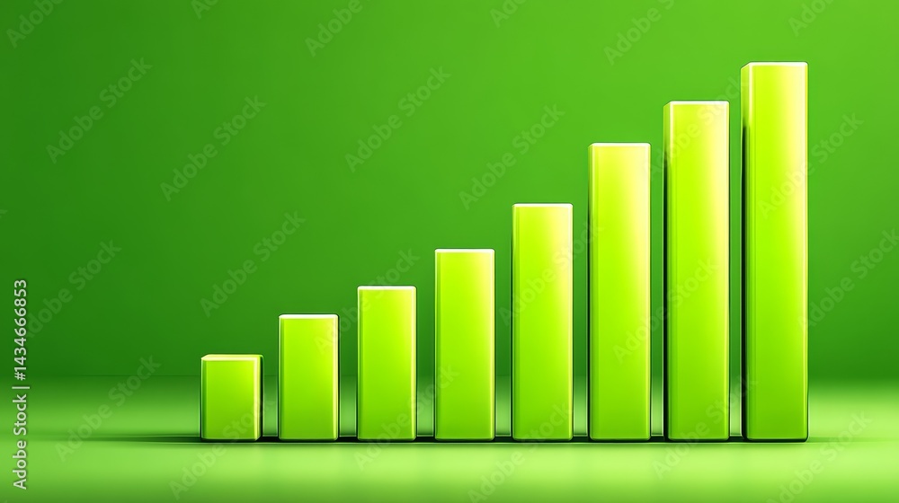 Green bar chart, visualizing growth, data analysis, and business performance green Green bar chart, visualizing growth, data analysis, and business performance green