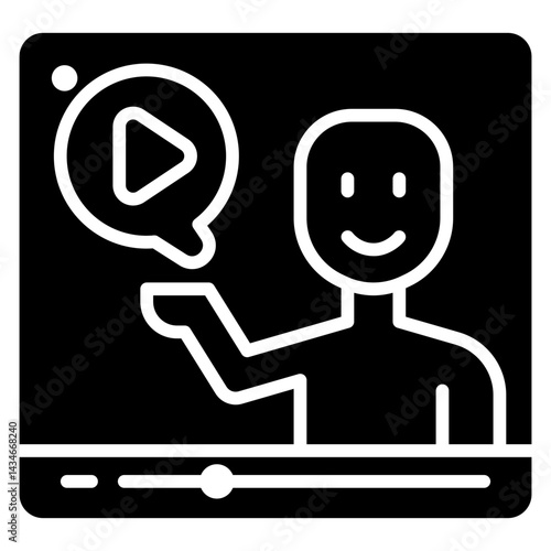 Contetnt Video Solid Icon
