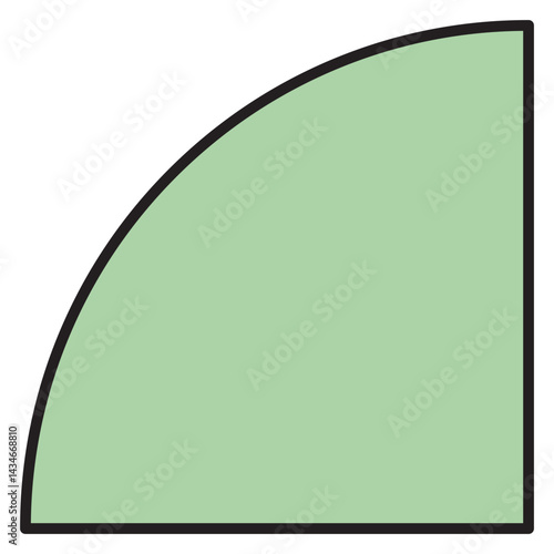 quarter circle outline Geometric Brutalist Shape