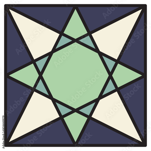 Geometric Star Interwoven Square