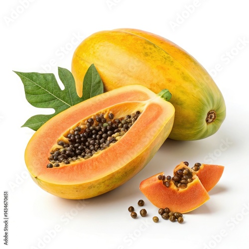 Wallpaper Mural papaya isolated on white Torontodigital.ca