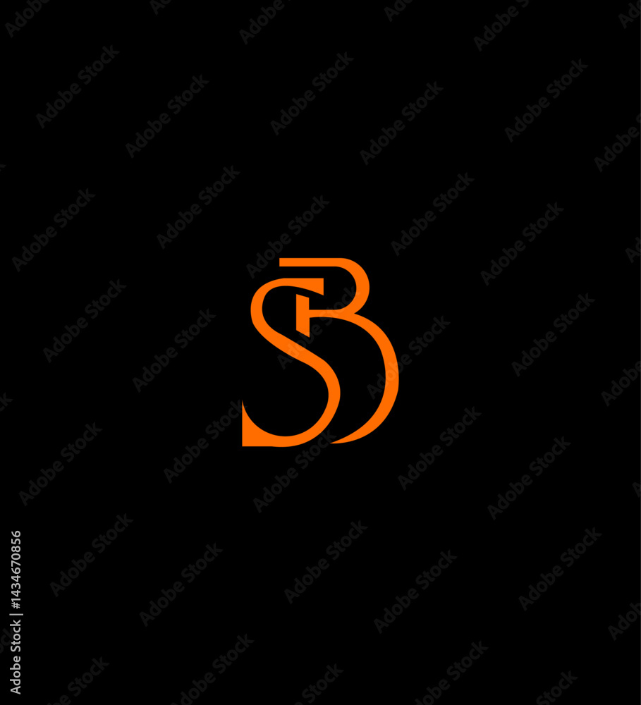 Orange SB Monogram Logo Design, Modern Minimalist Branding Orange SB Monogram Logo Design, Modern Minimalist Branding
