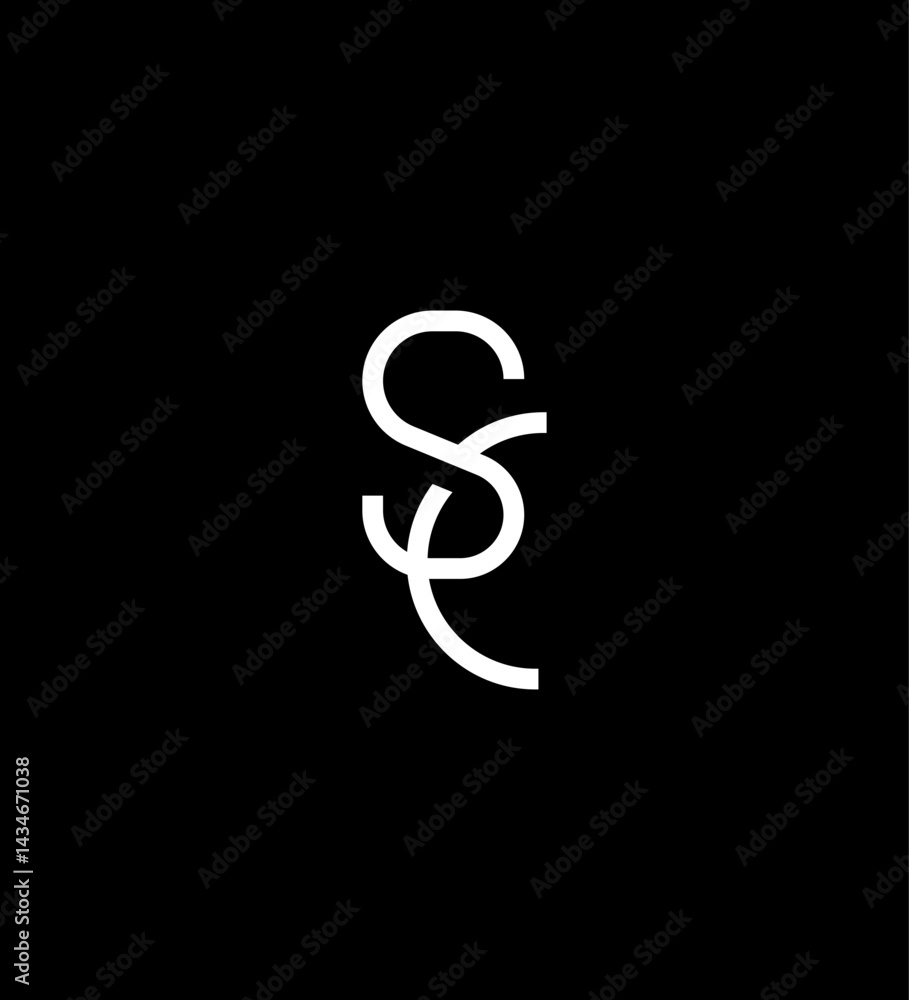 Elegant Intertwined SC Monogram Logo Design, Minimalist Style Elegant Intertwined SC Monogram Logo Design, Minimalist Style