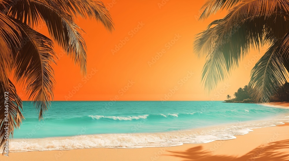Tropical calm summer background with copy space