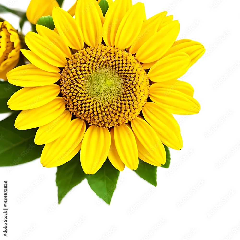 Fototapeta premium Isolated Sunflower Macro Photo