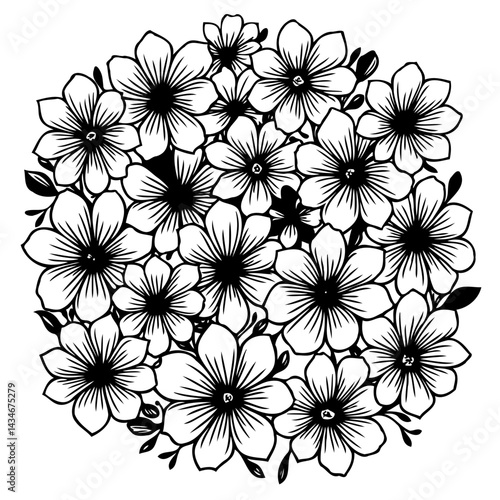 Monochrome Floral Arrangement: Delicately Crafted Black and White Flower Design